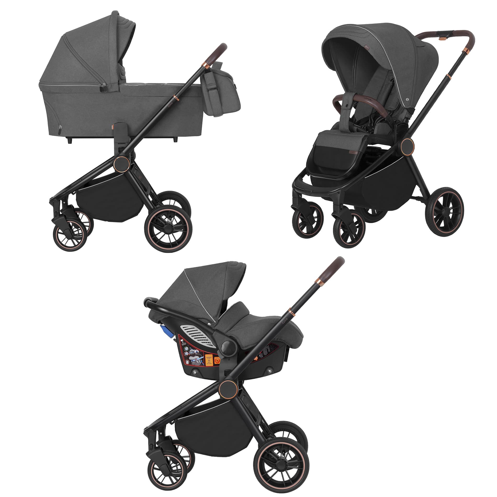 Коляска універсальна CARRELLO Epica CRL-8511 (3в1) Iron Grey (Каррелло Епіка)